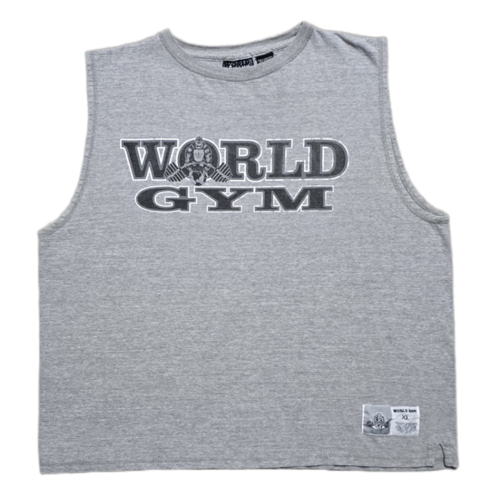 Vintage World Gym Shirt‎ Tank Top Bodybuilding Hardocre Powerhouse Mens Size XL